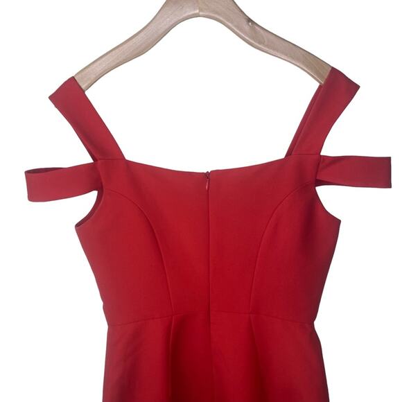 AIJEK VALENCIA WAVE COLD SHOULDER DRESS Rogue Red Size 1/ (US 2-4) - Picture 10 of 14